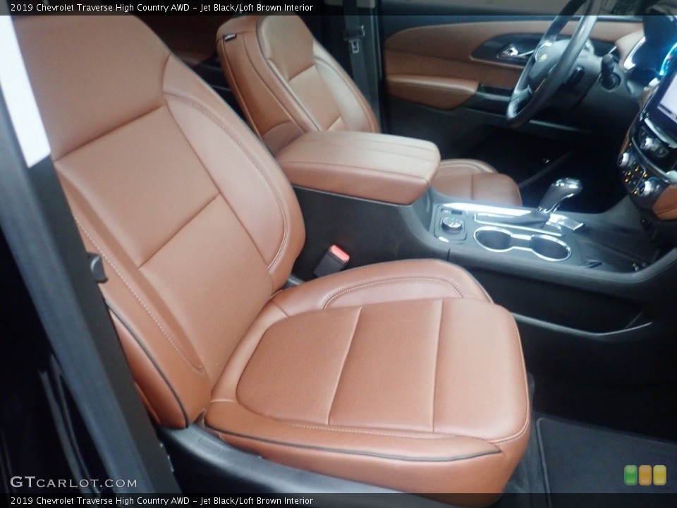 Jet Black/Loft Brown Interior Front Seat for the 2019 Chevrolet Traverse High Country AWD #146283244