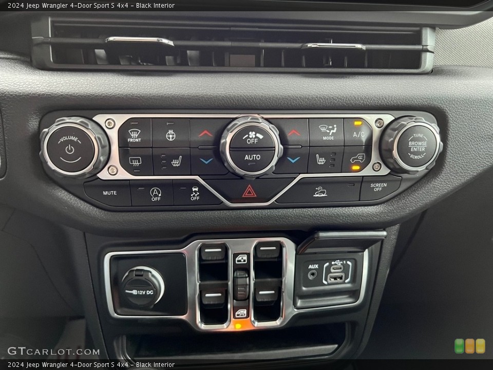 Black Interior Controls for the 2024 Jeep Wrangler 4-Door Sport S 4x4 #146283289