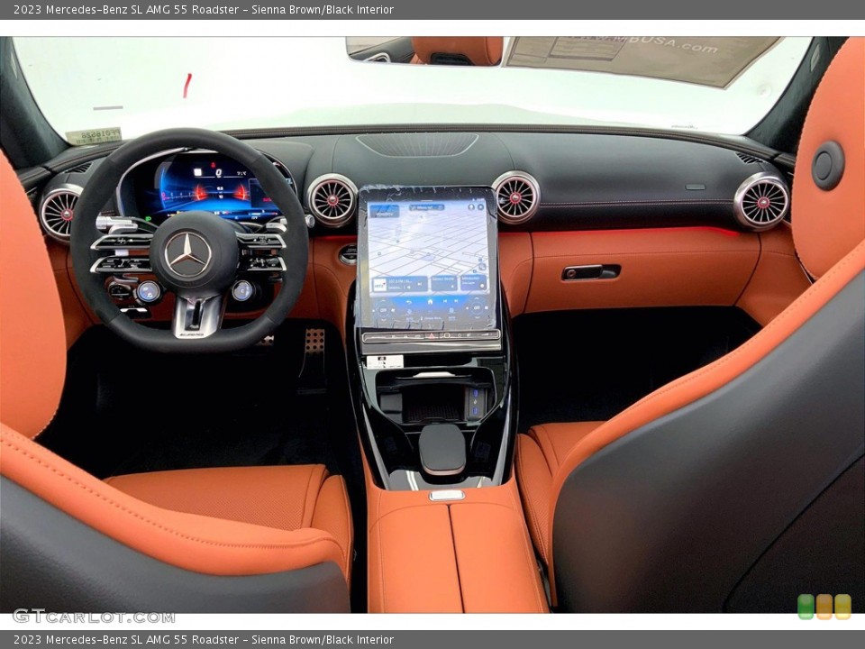 Sienna Brown/Black Interior Dashboard for the 2023 Mercedes-Benz SL AMG 55 Roadster #146286512