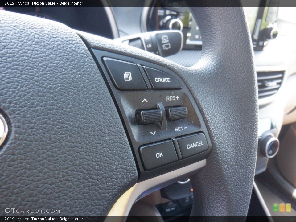 Beige Interior Steering Wheel for the 2019 Hyundai Tucson Value #146287288