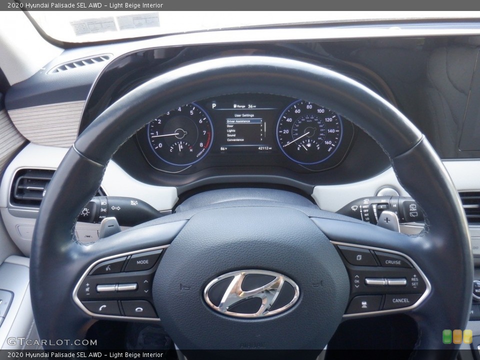 Light Beige Interior Steering Wheel for the 2020 Hyundai Palisade SEL AWD #146290565