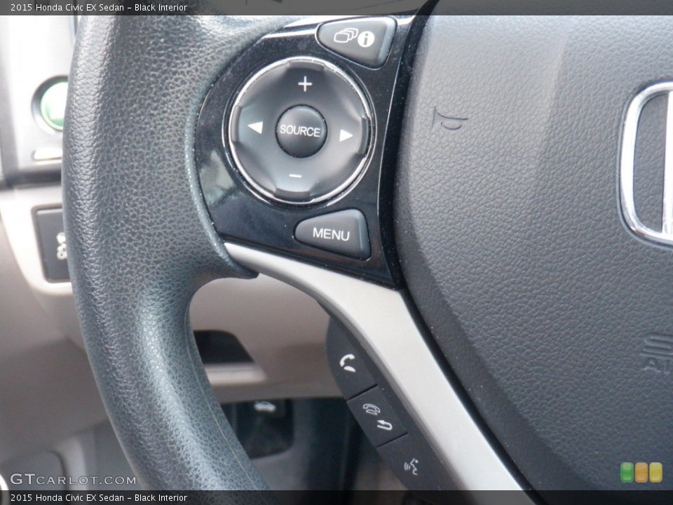 Black Interior Steering Wheel for the 2015 Honda Civic EX Sedan #146291543
