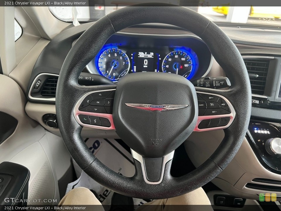 Black/Alloy Interior Steering Wheel for the 2021 Chrysler Voyager LXI #146293298