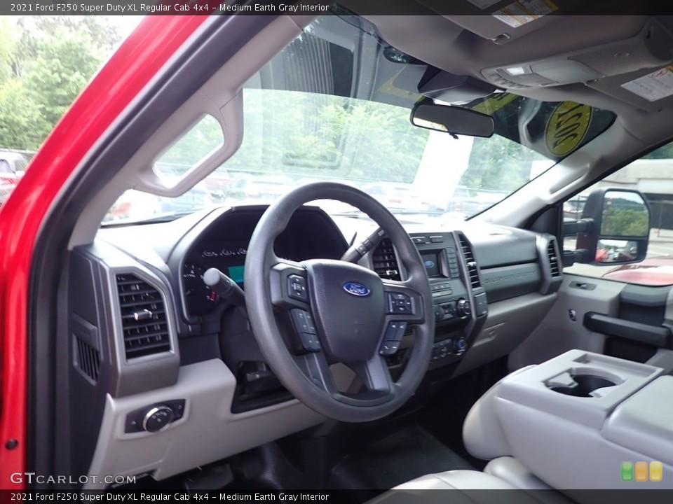 Medium Earth Gray Interior Dashboard for the 2021 Ford F250 Super Duty XL Regular Cab 4x4 #146293616