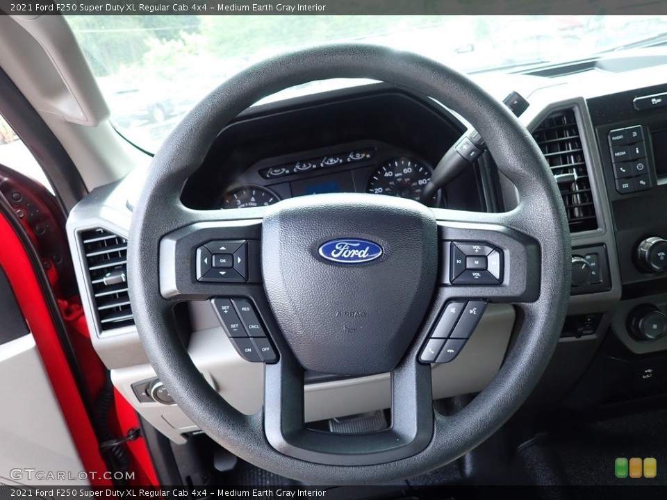 Medium Earth Gray Interior Steering Wheel for the 2021 Ford F250 Super Duty XL Regular Cab 4x4 #146293838