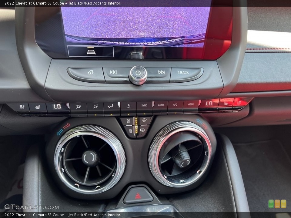 Jet Black/Red Accents Interior Controls for the 2022 Chevrolet Camaro SS Coupe #146296562