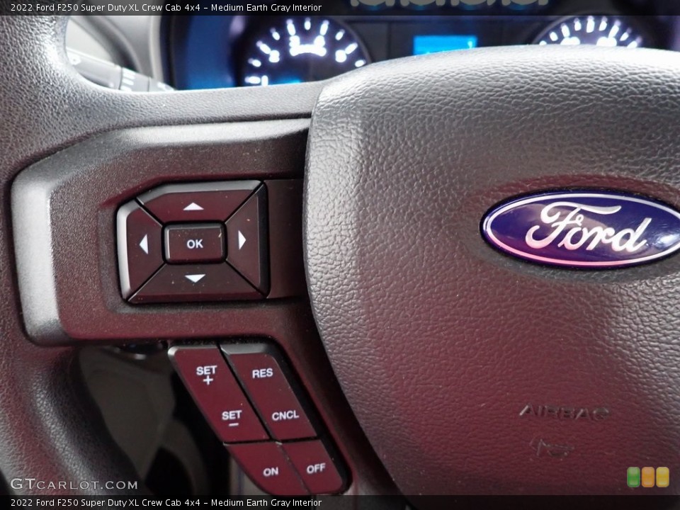 Medium Earth Gray Interior Steering Wheel for the 2022 Ford F250 Super Duty XL Crew Cab 4x4 #146296583