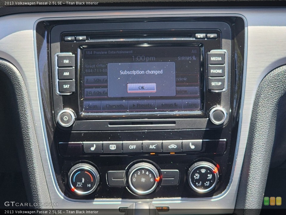 Titan Black Interior Controls for the 2013 Volkswagen Passat 2.5L SE #146296844