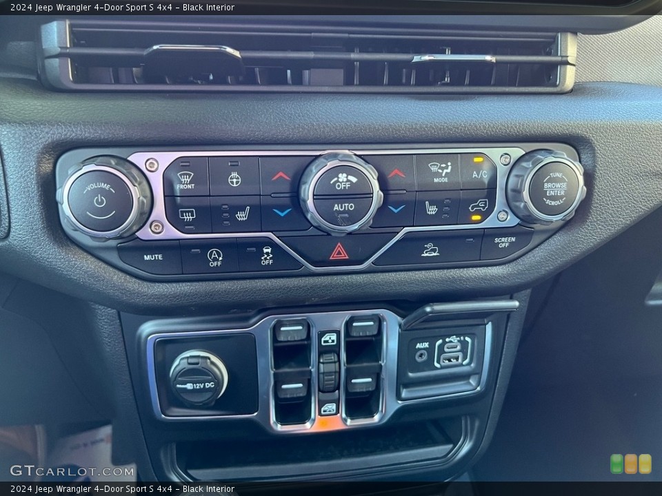 Black Interior Controls for the 2024 Jeep Wrangler 4-Door Sport S 4x4 #146298248