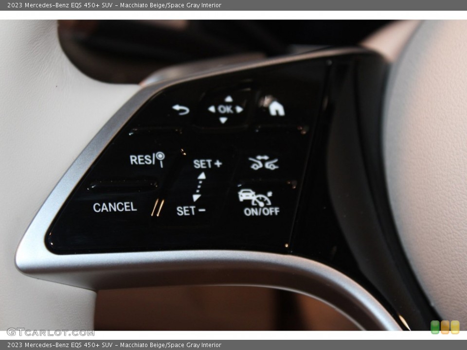 Macchiato Beige/Space Gray Interior Steering Wheel for the 2023 Mercedes-Benz EQS 450+ SUV #146306219