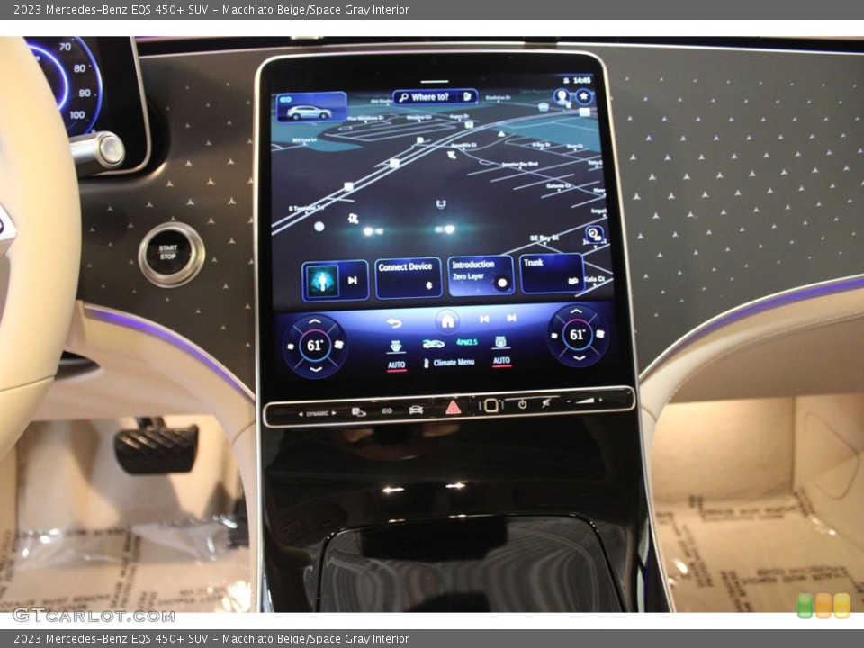 Macchiato Beige/Space Gray Interior Navigation for the 2023 Mercedes-Benz EQS 450+ SUV #146306279