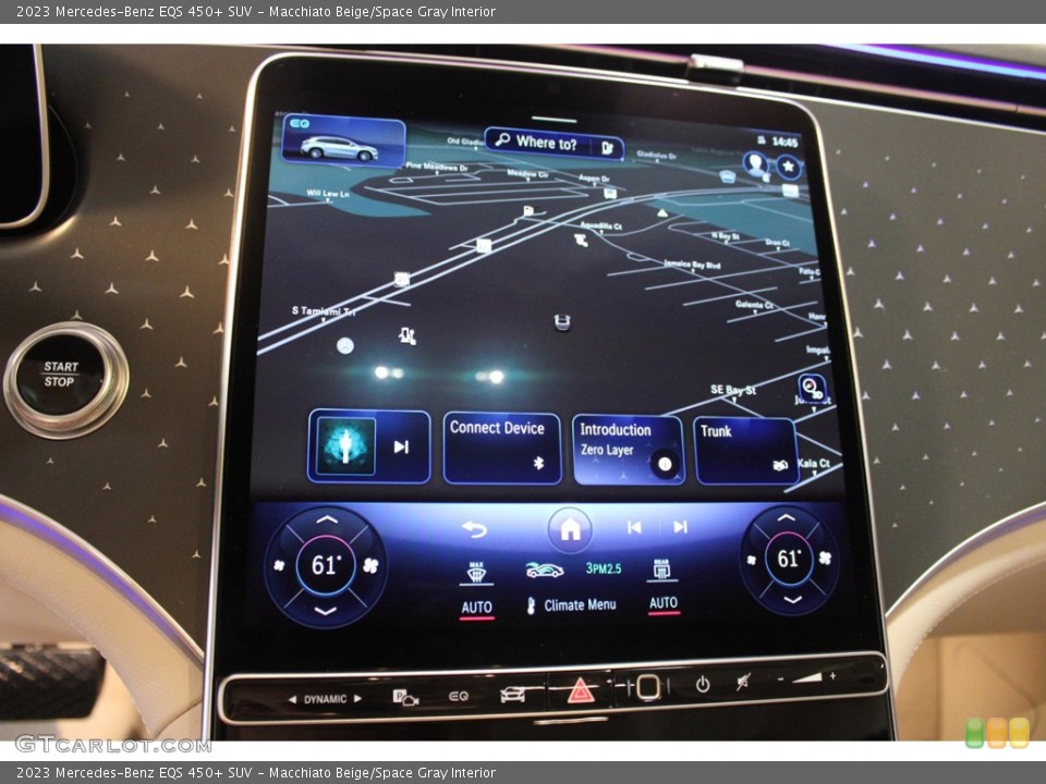 Macchiato Beige/Space Gray Interior Navigation for the 2023 Mercedes-Benz EQS 450+ SUV #146306297