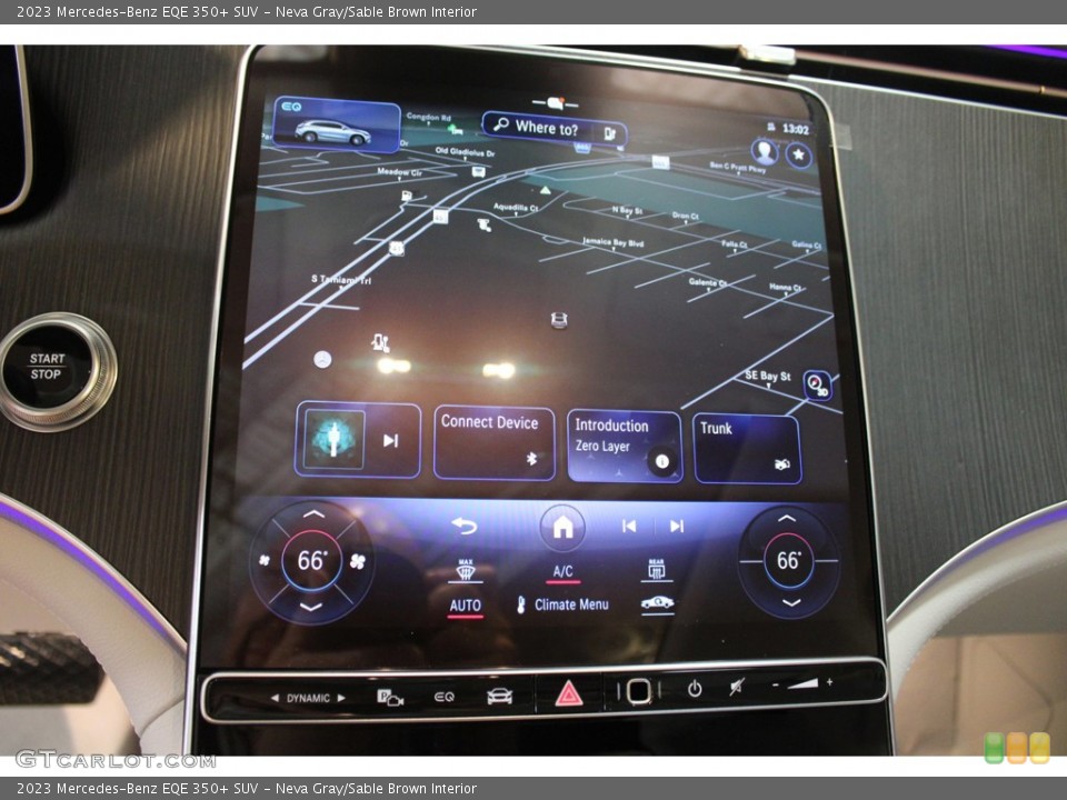 Neva Gray/Sable Brown Interior Navigation for the 2023 Mercedes-Benz EQE 350+ SUV #146307938