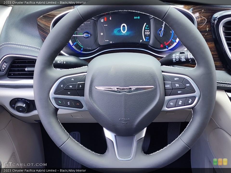 Black/Alloy Interior Steering Wheel for the 2023 Chrysler Pacifica Hybrid Limited #146308088