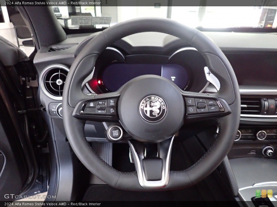 Red/Black Interior Steering Wheel for the 2024 Alfa Romeo Stelvio Veloce AWD #146308812