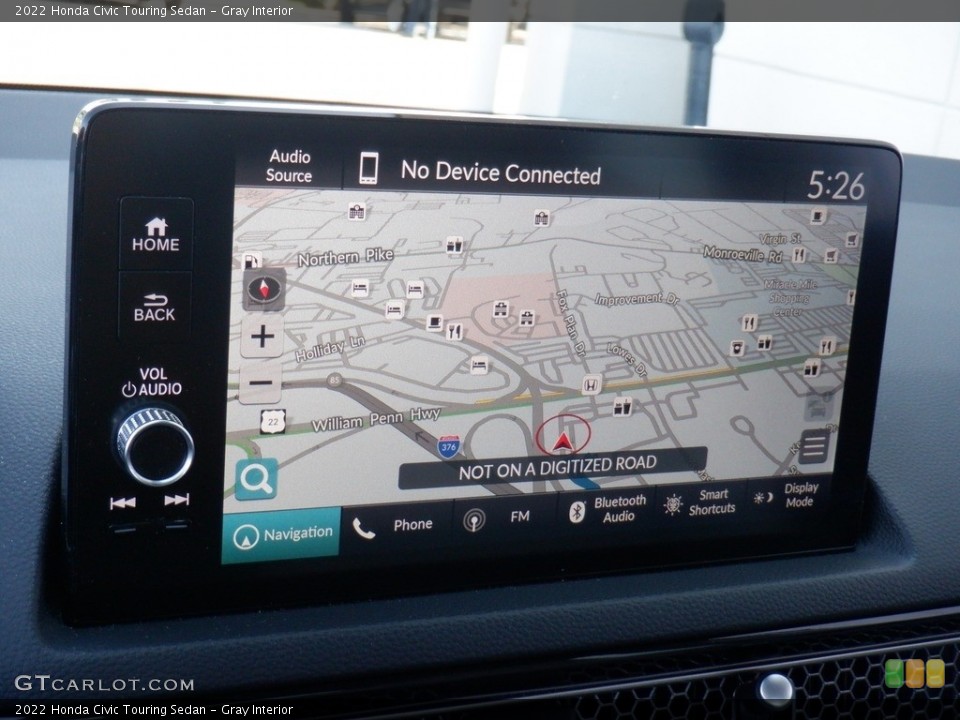 Gray Interior Navigation for the 2022 Honda Civic Touring Sedan #146311544