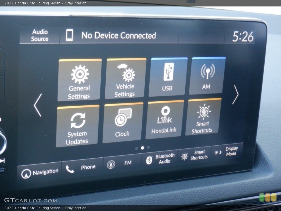 Gray Interior Controls for the 2022 Honda Civic Touring Sedan #146311589
