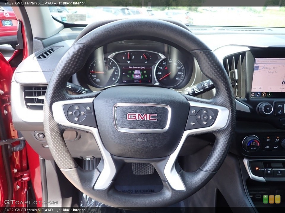Jet Black Interior Steering Wheel for the 2022 GMC Terrain SLE AWD #146313786