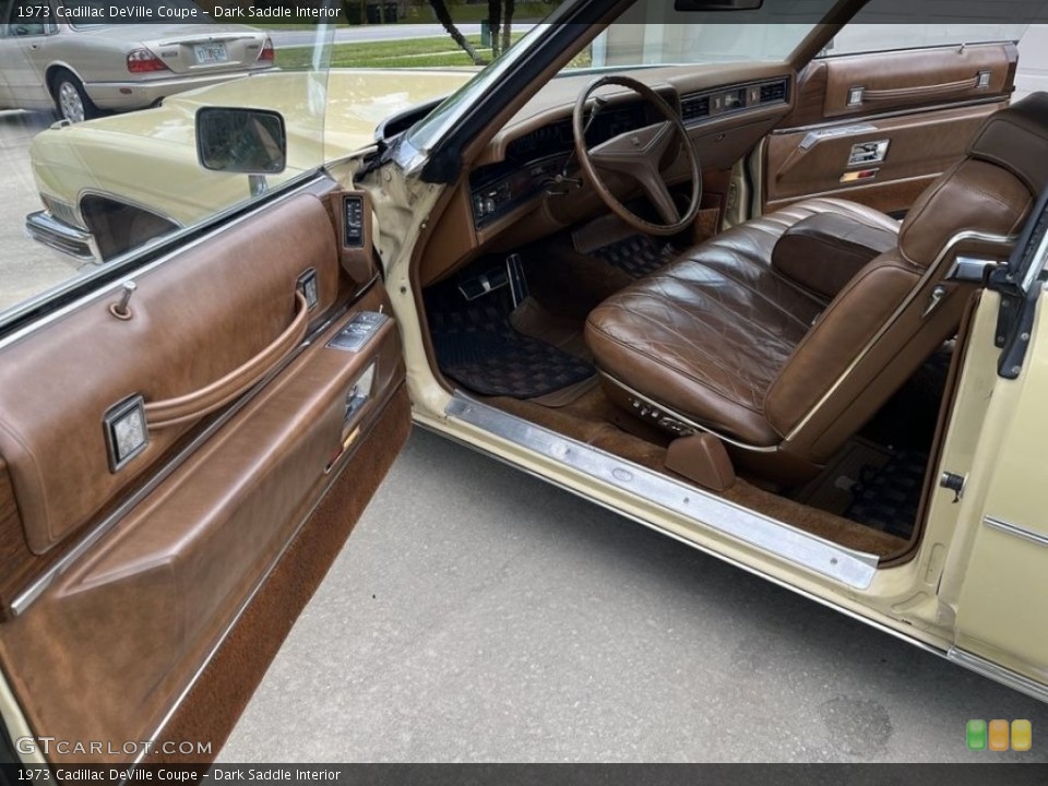 Dark Saddle Interior Photo for the 1973 Cadillac DeVille Coupe #146317355