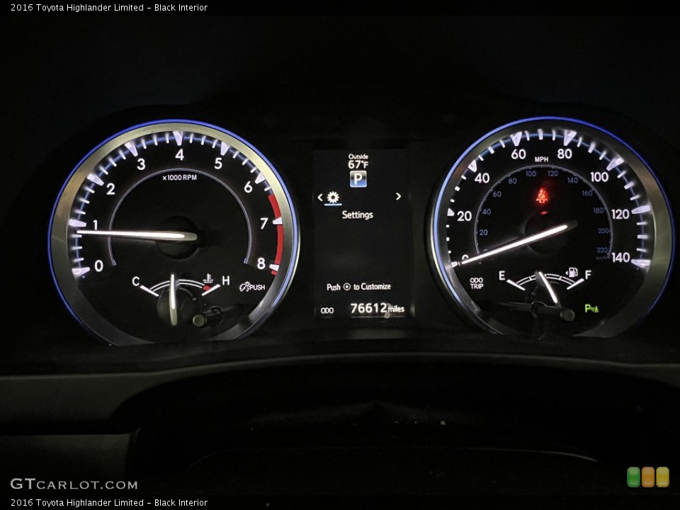 Black Interior Gauges for the 2016 Toyota Highlander Limited #146318453