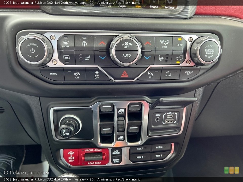 20th Anniversary Red/Black Interior Controls for the 2023 Jeep Wrangler Rubicon 392 4x4 20th Anniversary #146319797