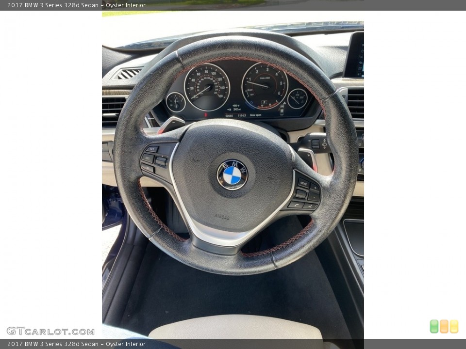 Oyster Interior Steering Wheel for the 2017 BMW 3 Series 328d Sedan #146320549