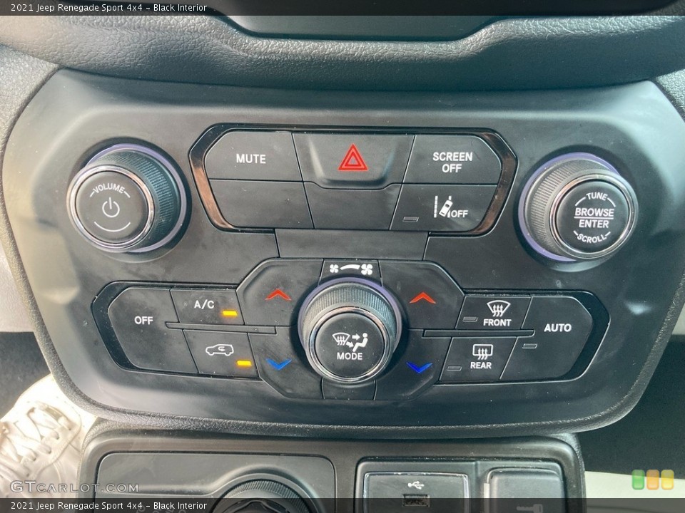 Black Interior Controls for the 2021 Jeep Renegade Sport 4x4 #146323582
