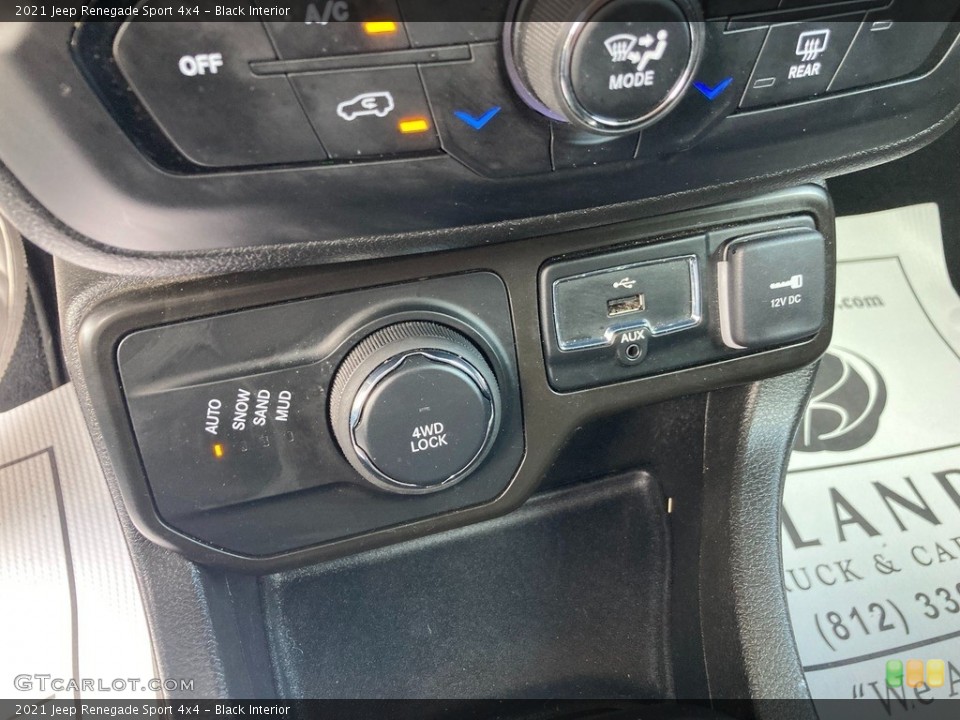 Black Interior Controls for the 2021 Jeep Renegade Sport 4x4 #146323591