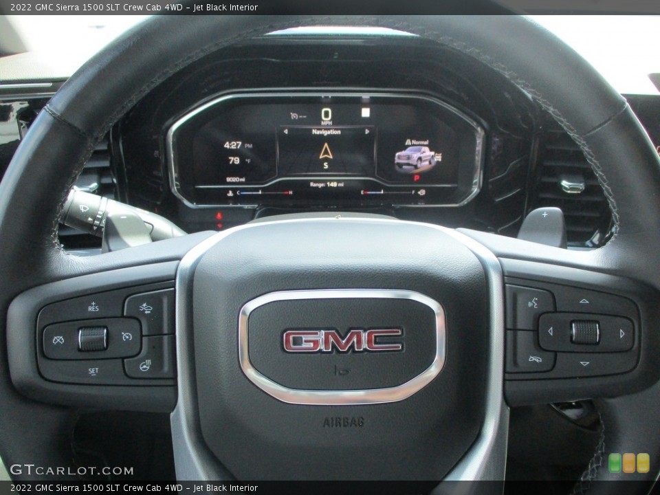 Jet Black Interior Steering Wheel for the 2022 GMC Sierra 1500 SLT Crew Cab 4WD #146323753