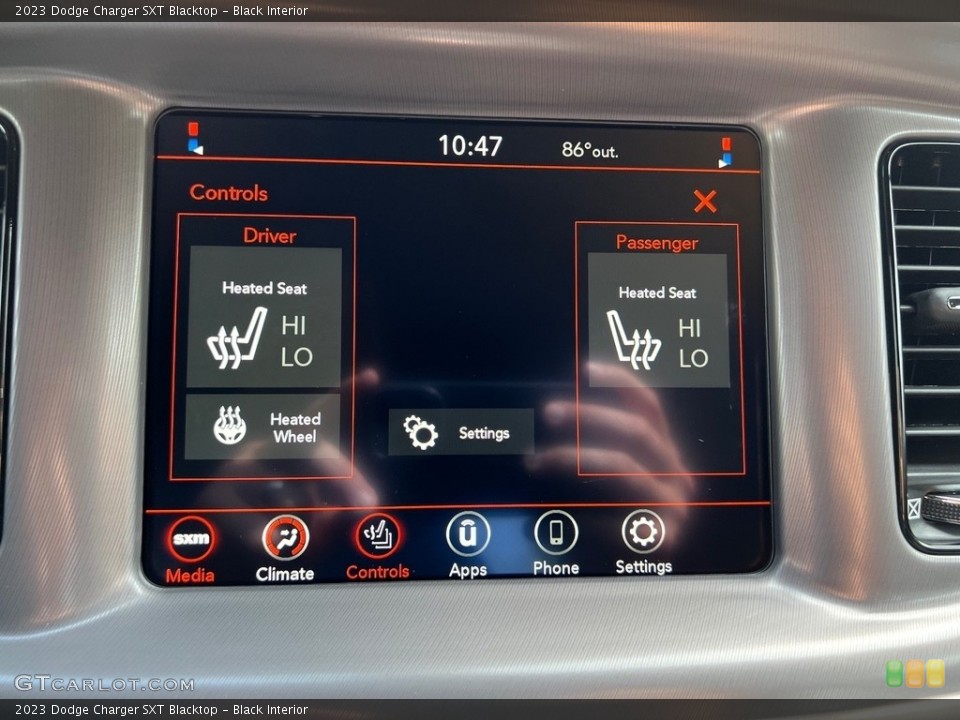 Black Interior Controls for the 2023 Dodge Charger SXT Blacktop #146327861