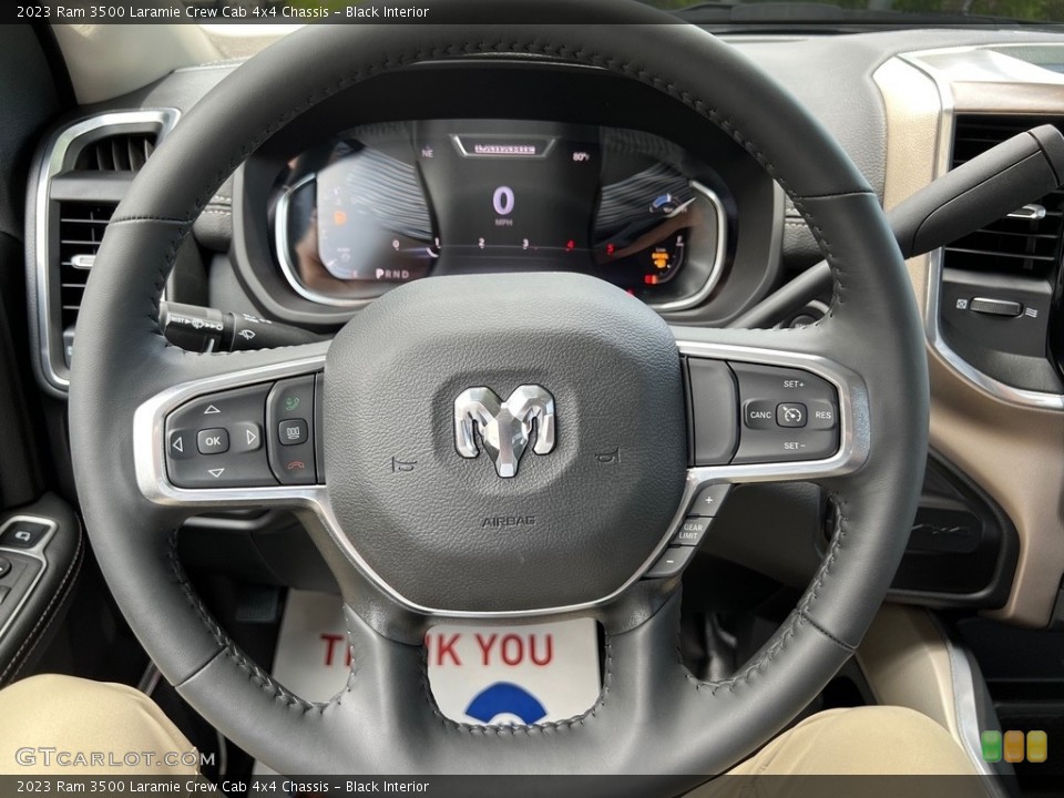 Black Interior Steering Wheel for the 2023 Ram 3500 Laramie Crew Cab 4x4 Chassis #146332702