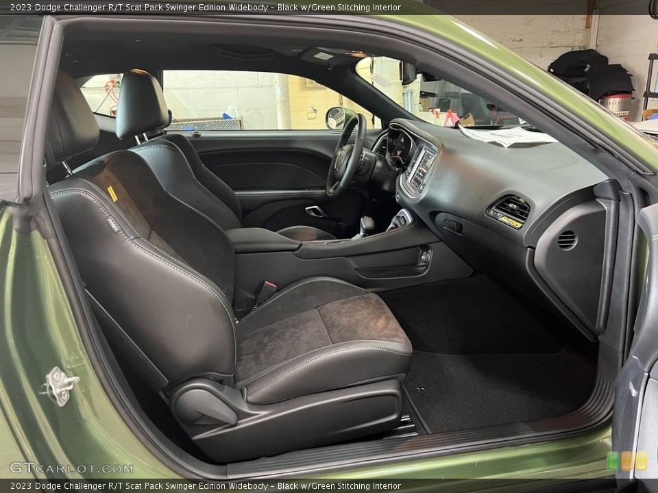 Black w/Green Stitching Interior Front Seat for the 2023 Dodge Challenger R/T Scat Pack Swinger Edition Widebody #146333152