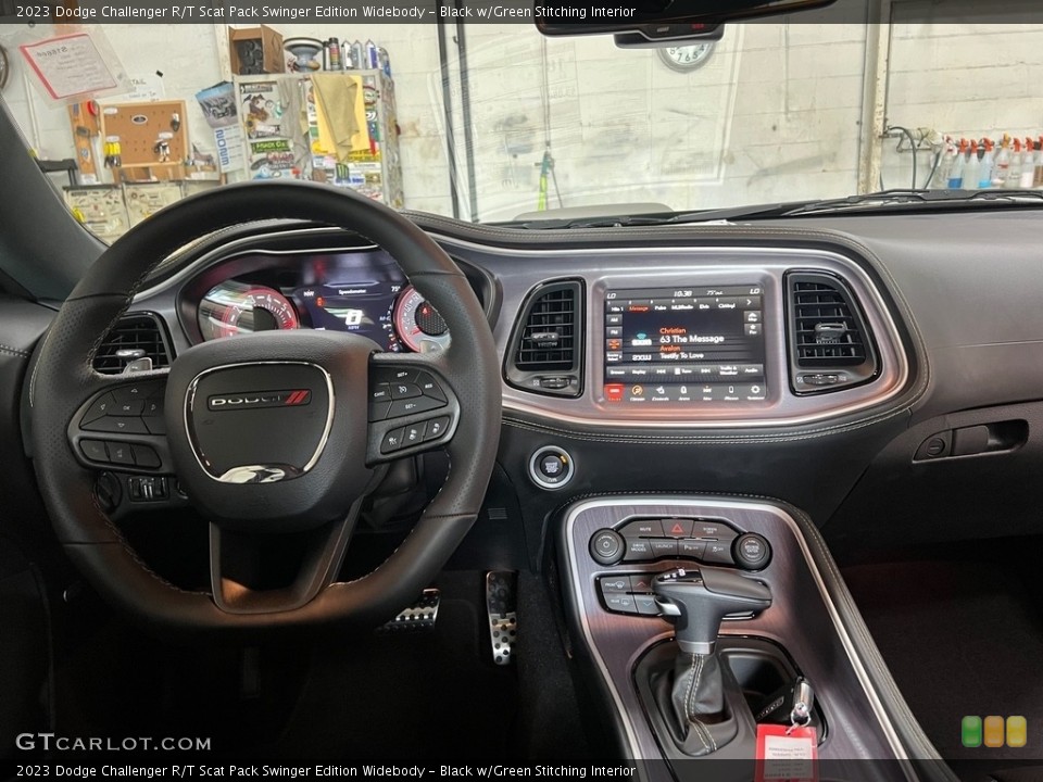 Black w/Green Stitching Interior Dashboard for the 2023 Dodge Challenger R/T Scat Pack Swinger Edition Widebody #146333178