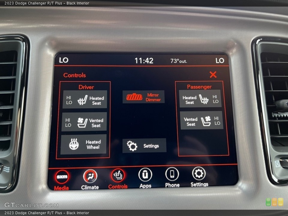 Black Interior Controls for the 2023 Dodge Challenger R/T Plus #146337201