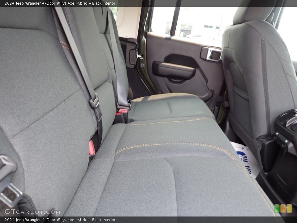 Black Interior Rear Seat for the 2024 Jeep Wrangler 4-Door Willys 4xe Hybrid #146337333
