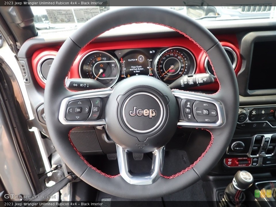 Black Interior Steering Wheel for the 2023 Jeep Wrangler Unlimited Rubicon 4x4 #146339015