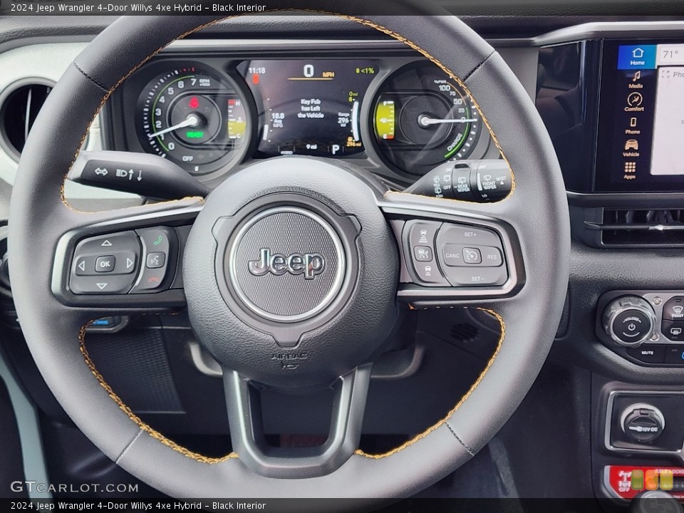Black Interior Steering Wheel for the 2024 Jeep Wrangler 4-Door Willys 4xe Hybrid #146341669