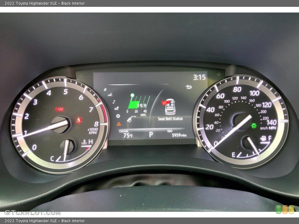 Black Interior Gauges for the 2022 Toyota Highlander XLE #146341735