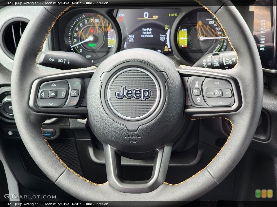 Black Interior Steering Wheel for the 2024 Jeep Wrangler 4-Door Willys 4xe Hybrid #146342077