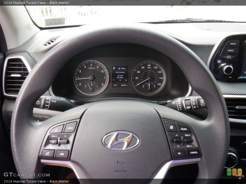 Black Interior Steering Wheel for the 2019 Hyundai Tucson Value #146343019