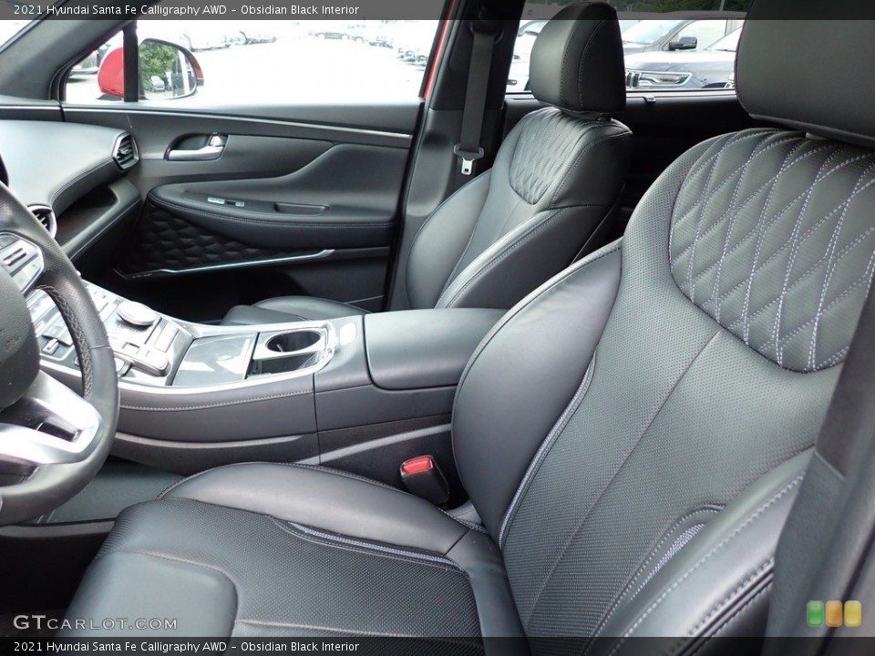Obsidian Black Interior Front Seat for the 2021 Hyundai Santa Fe Calligraphy AWD #146343127