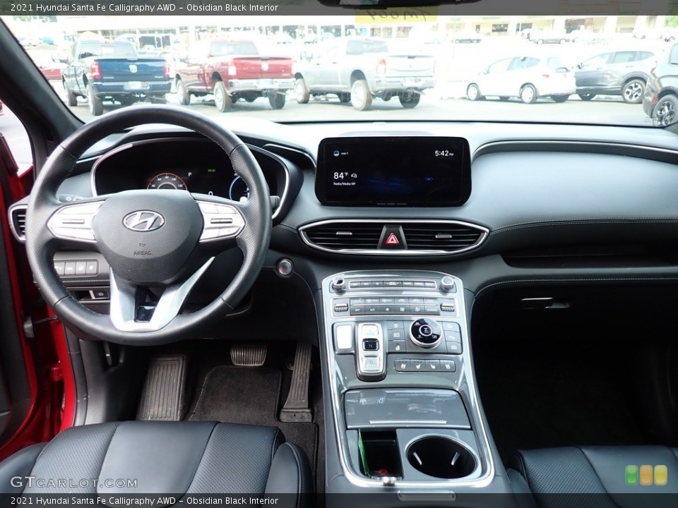 Obsidian Black Interior Dashboard for the 2021 Hyundai Santa Fe Calligraphy AWD #146343169