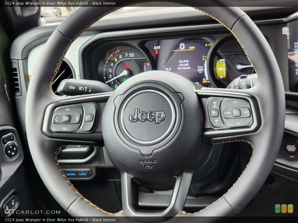Black Interior Steering Wheel for the 2024 Jeep Wrangler 4-Door Willys 4xe Hybrid #146343301