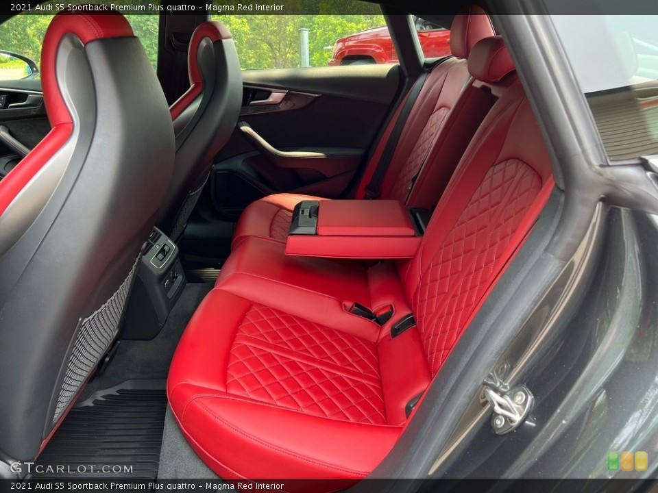 Magma Red Interior Rear Seat for the 2021 Audi S5 Sportback Premium Plus quattro #146344864