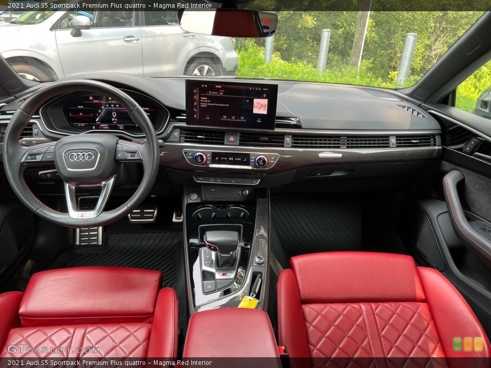 Magma Red Interior Dashboard for the 2021 Audi S5 Sportback Premium Plus quattro #146345050