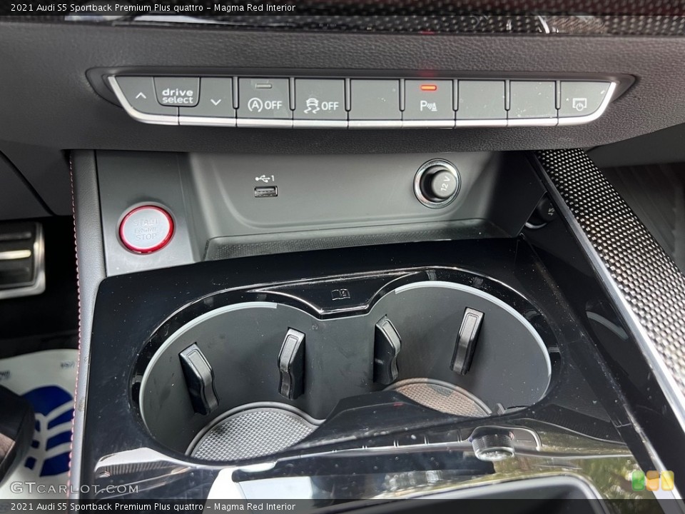 Magma Red Interior Controls for the 2021 Audi S5 Sportback Premium Plus quattro #146345254