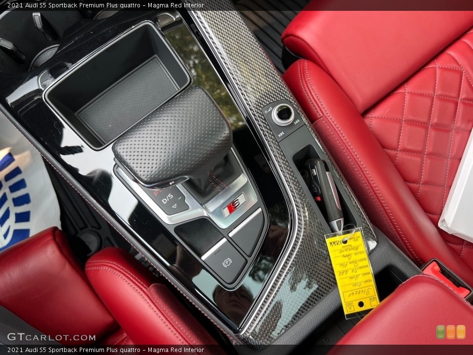 Magma Red Interior Transmission for the 2021 Audi S5 Sportback Premium Plus quattro #146345316