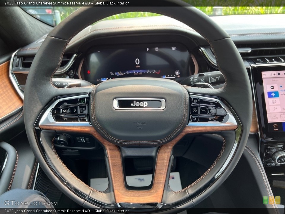 Global Black Interior Steering Wheel for the 2023 Jeep Grand Cherokee Summit Reserve 4WD #146346868