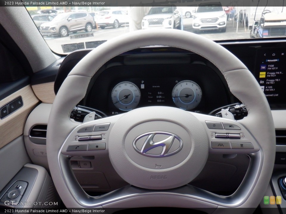 Navy/Beige Interior Steering Wheel for the 2023 Hyundai Palisade Limited AWD #146347954