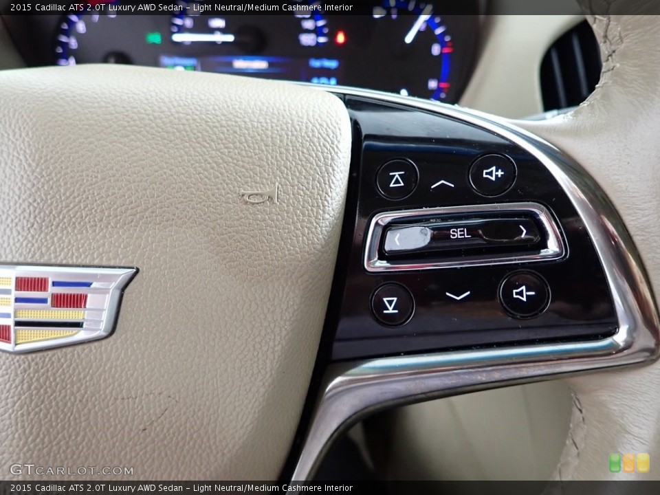 Light Neutral/Medium Cashmere Interior Steering Wheel for the 2015 Cadillac ATS 2.0T Luxury AWD Sedan #146348302